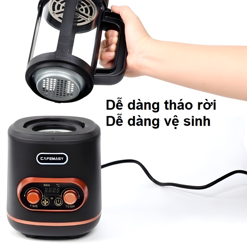 Hàng chính hãng. Máy rang hạt cà phê công nghệ gia nhiệt không khí. Thương hiệu Mỹ Cafemasy cao cấp CCR-1209R2
