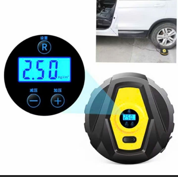 Bơm hơi bơm lốp xe máy ôtô xe đạp màn hình LED