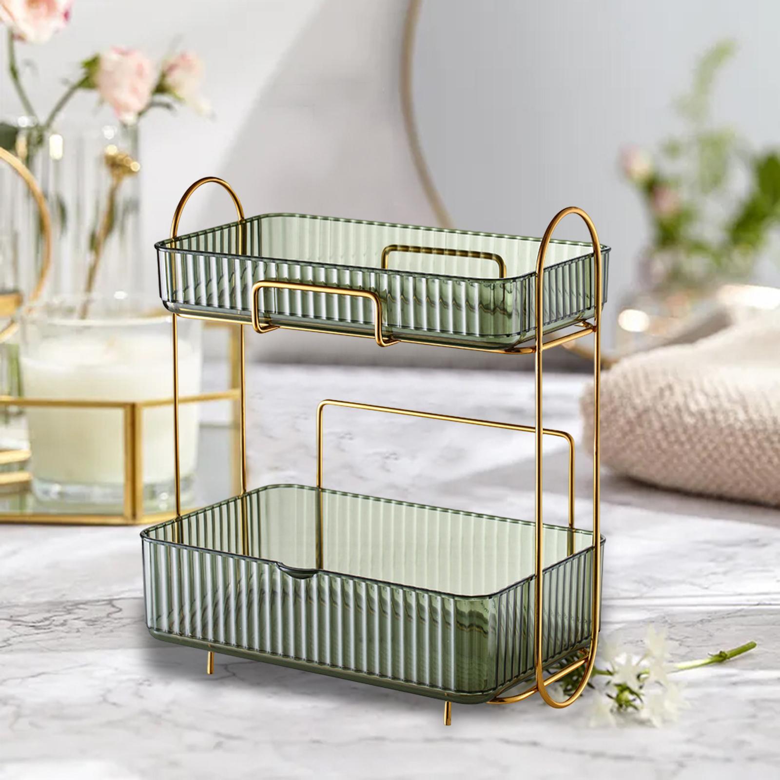 2 Tier Makeup Cosmetic Organizer Multifunctional for Bedroom Desk Countertop
