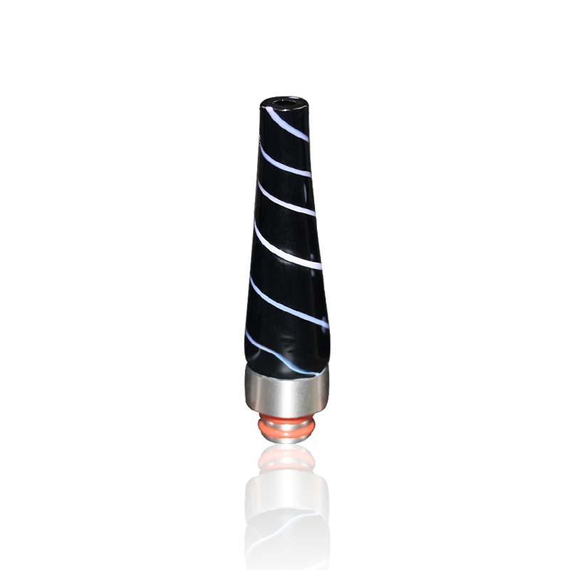 Stainless Steel with Glass Wide Bore Long 510 Thread Drip Tip - D