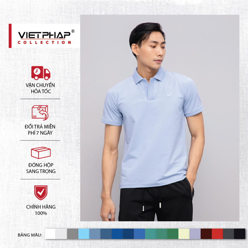 Áo Thun Polo Nam Trung Niên Tay Ngắn Trụ V Bo Cao Cấp 9911 Việt Pháp