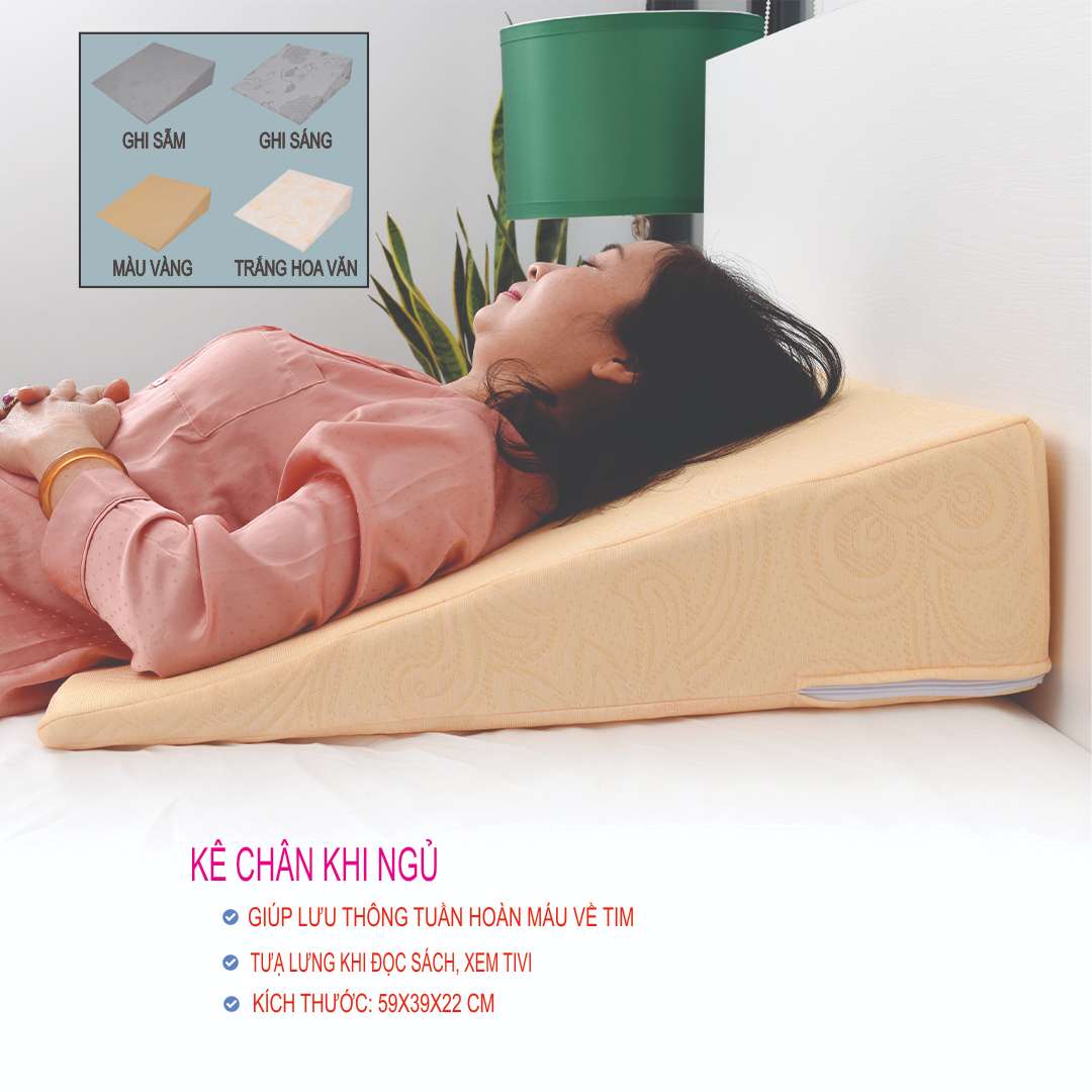 Gối chống trào ngược dạ dày người lớn kích thước 65x60x16cm-Chống trào ngược acid, ợ chua, ợ hơi- Thương hiệu AIRU