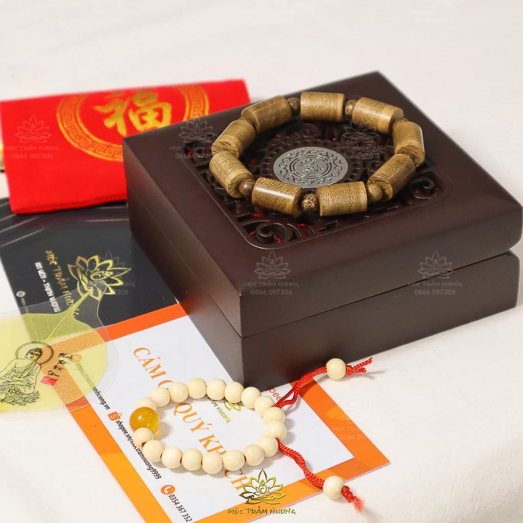 Vòng Tay Trầm Hương Trụ Trúc Size 8/10/12/14mm Trầm Tốc Việt - Trầm Hương Tự Nhiên - Tặng Túi Nhung/Mùi Dịu Nhẹ