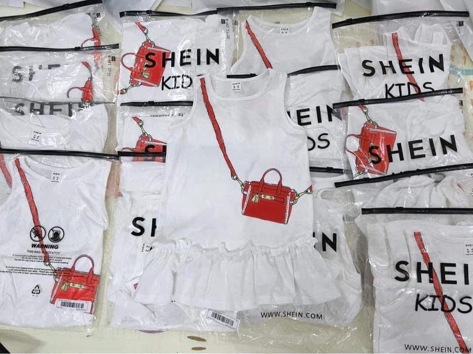 SET 2 VÁY SÁT NÁCH IN TÚI ĐỎ TRẮNG CHO BÉ GÁI SIÊU XINH CHẤT MỀM MỊN COTTON SIÊU CO GIÃN