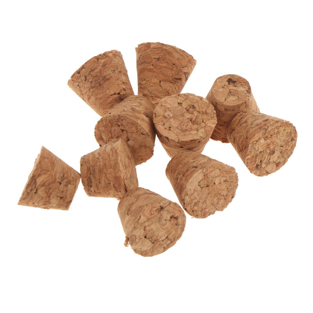 10pcs Tapered Unused Taper Natural Corks Stopper for 7-18mm Bottle DIY Craft