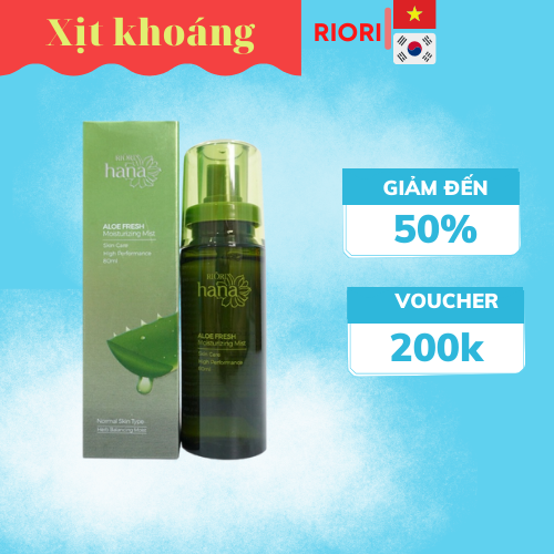 Xịt Khoáng Nha Đam Trà Xanh Cấp Ẩm Làm Dịu Da RIORI ALOE FRESH 80ml