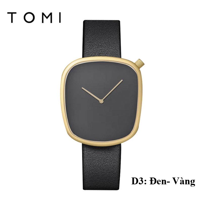 Đồng Hồ Nam Nữ Đeo Tay TOMI Unisex Chất Dây Da Đẹp Cao Cấp, Máy Thạch Anh Kiểu Dáng Trẻ Trung, Sang Trọng Nhiều Màu D102