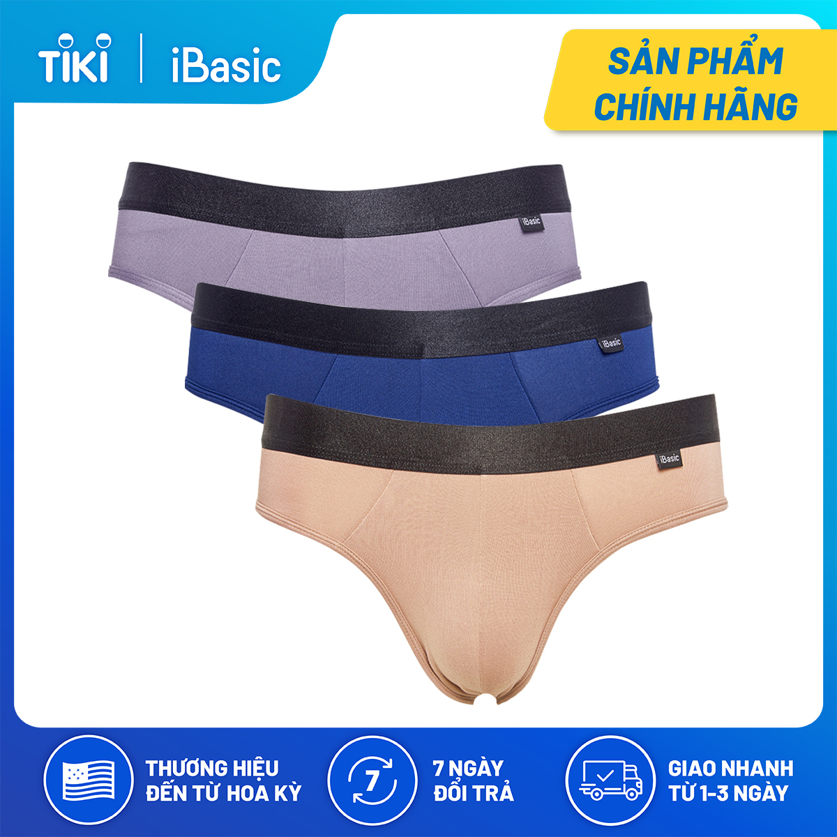 Combo 3 quần lót nam thun brief Espresso iBasic PANM102