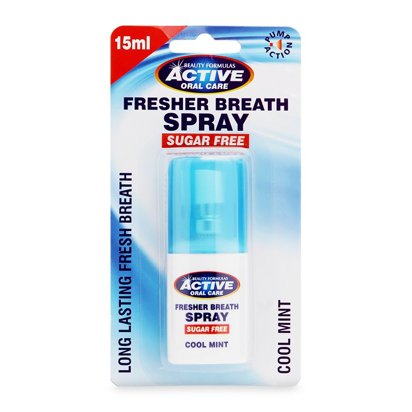 Xịt thơm miệng Beauty Formulas Fresher Breath Spray 15ml - hương bạc hà ​​​​​​​