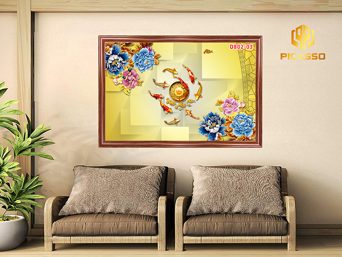 Tranh kính cường lực Hoa ngọc D802 01