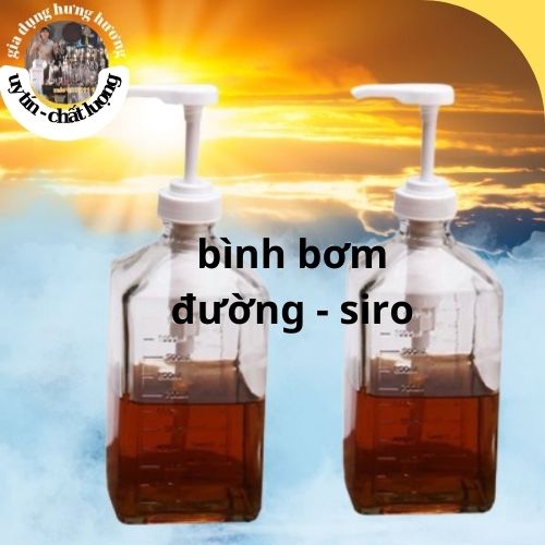 Bình bơm siro Thủy Tinh, bình định lượng đường