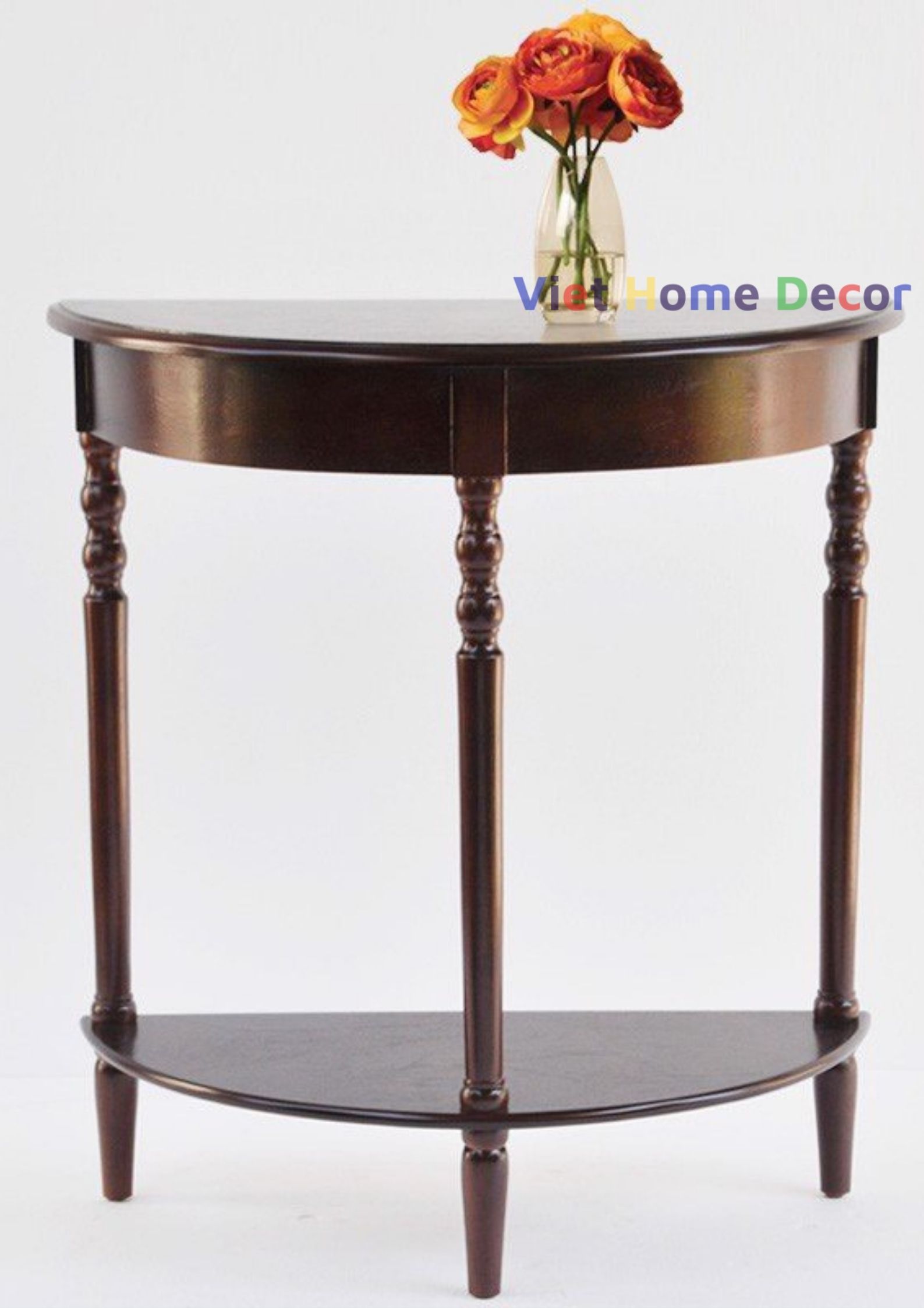 Bàn Console Bán Nguyệt Chân Tiện Màu Nâu 4403 - Thương hiệu Viet Home Decor