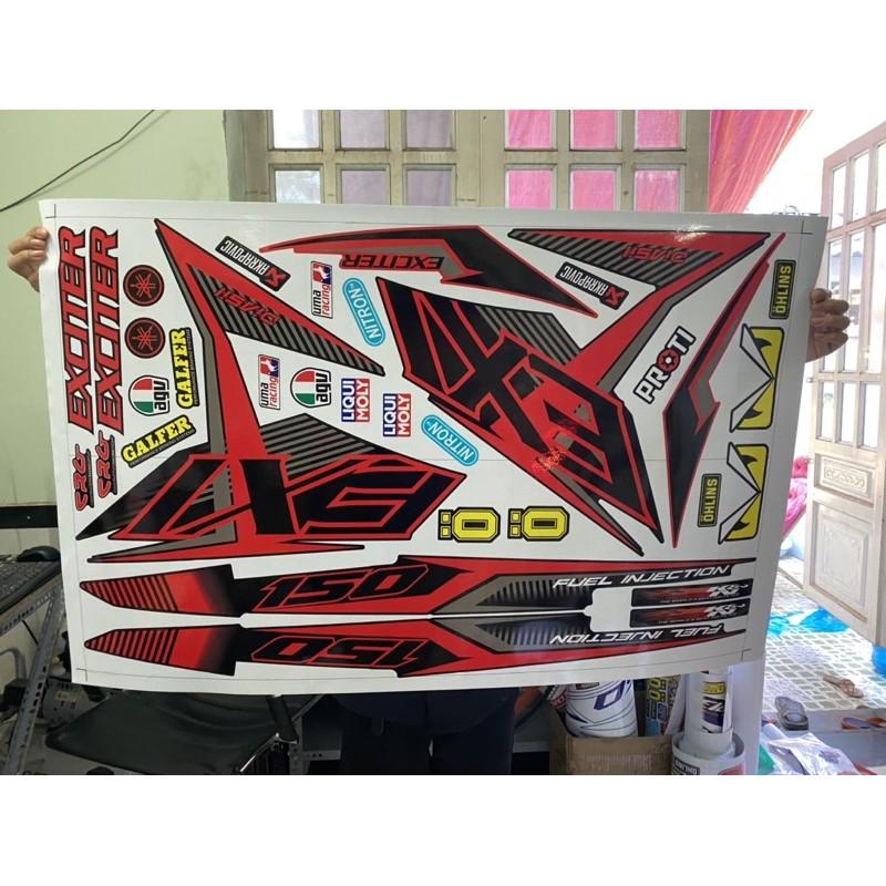 Tem rời dành cho Exciter 150 đỏ đen