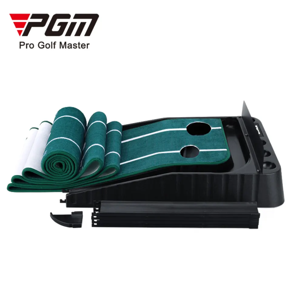 Thảm tập golf putting PGM-TL023 New Version: Tiêu chuẩn Châu Âu. Chất liệu cao cấp - Thiết kế cải tiến. Có thanh chắn & ray thu hồi bóng.