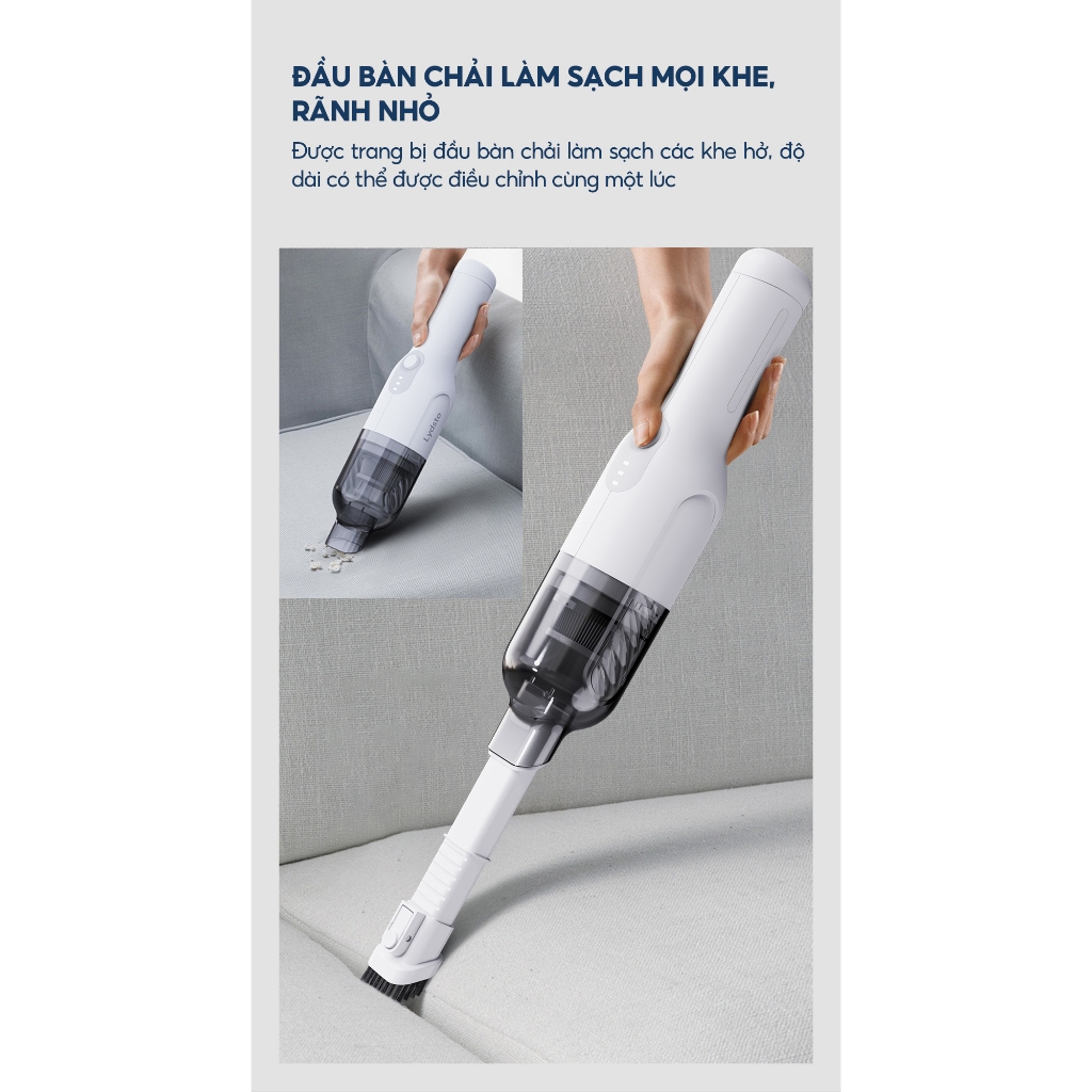 Máy hút bụi ô tô mini không dây chính hãng xiaomi lydsto H5 - Hàng nhập khẩu