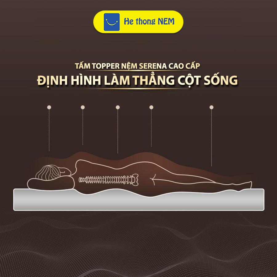 Tấm Nệm Đệm Topper Làm Mềm Nệm Đệm SERENA Cao Cấp Xuất Nhật - Chuẩn Khách Sạn 5 Sao