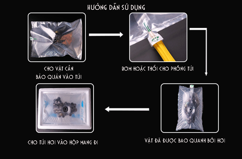Túi đệm hơi bảo quản chống va đập, chống sốc cho Hoa quả, chai lọ, đồ dễ vỡ, hàng hóa