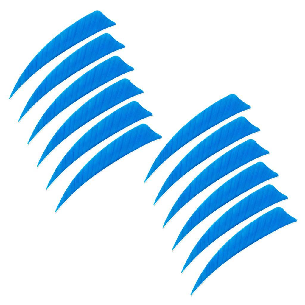 2-6pack 12 Pieces 4 Inch Archery Arrow Feathers Fletchings Vanes Light Blue