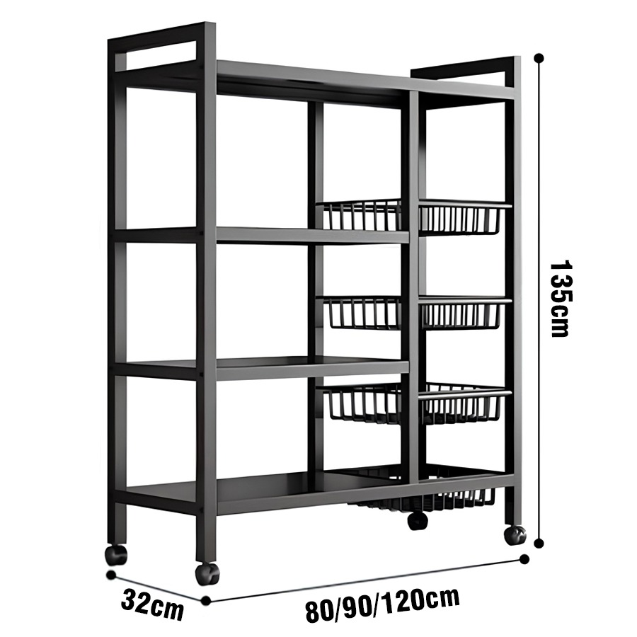 Kệ Đa Năng Để Lò Vi Sóng VANDO Thép DUPLEX Cao Cấp Chịu Lực 250Kg Có Ngăn Lưới