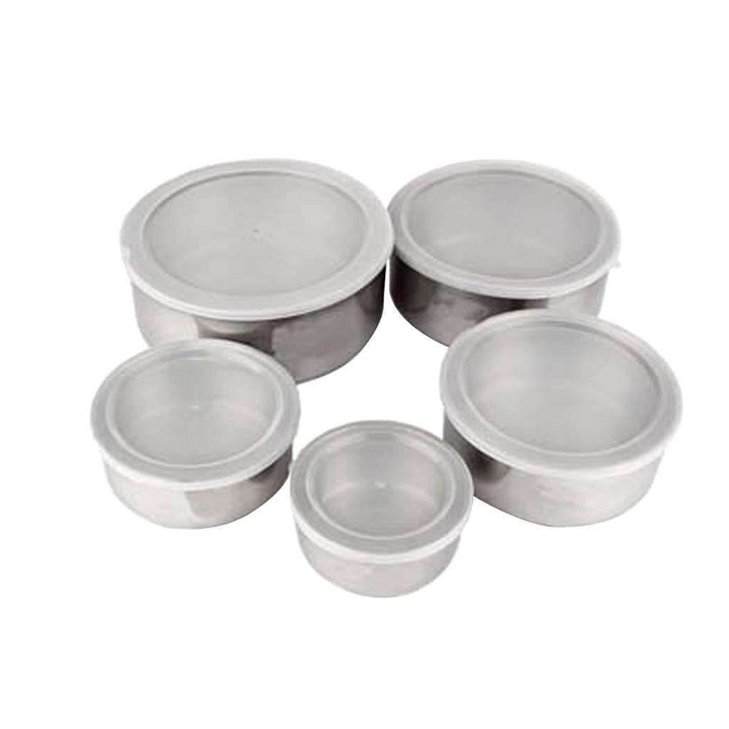 5Pcs Stainless Steel Mixing Bowl With Airtight Lids Bowls Convenient Storage