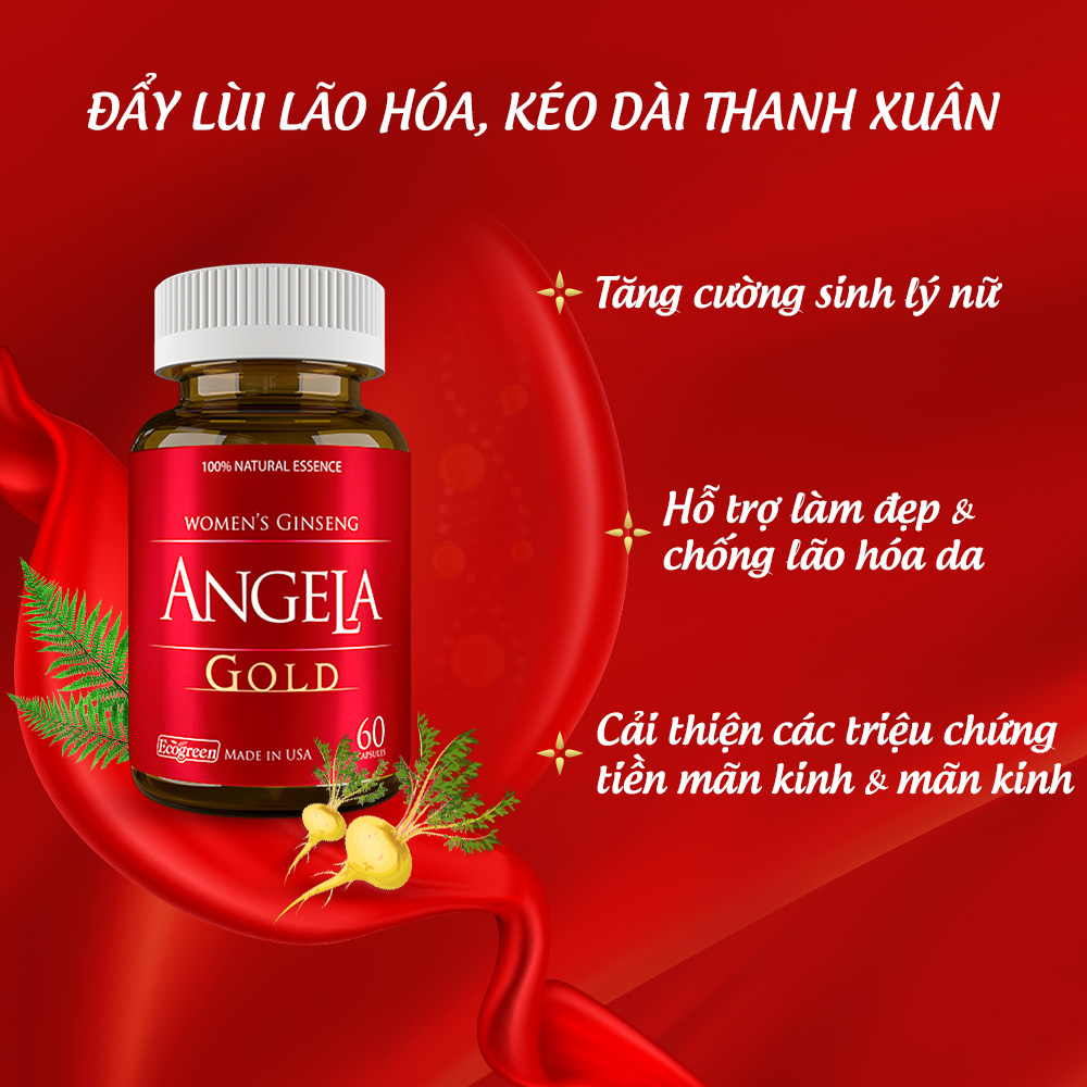 Combo 2 hộp ANGELA GOLD tăng cường sinh lý nữ 60 viên tặng 1 hộp RITANA 15 viên