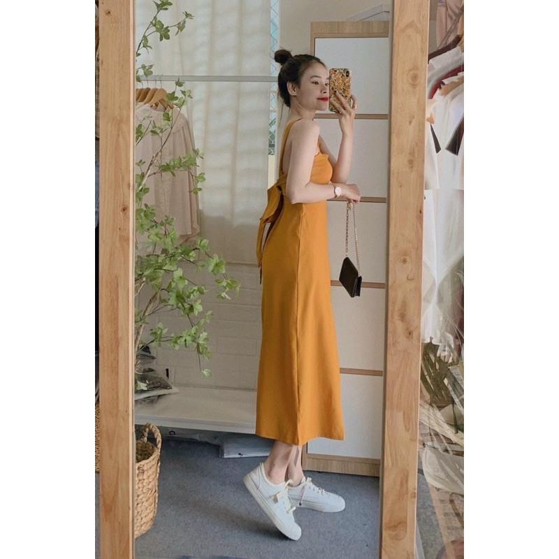 ĐẦM MAXI 2 DÂY VÀNG DU LỊCH SIÊU XINHFREESHIP-MẶC LÀ XINH ĐẦM MIDI DÀI CỘT NƠ LƯNG CHỤP ẢNH DU LỊCH 2021