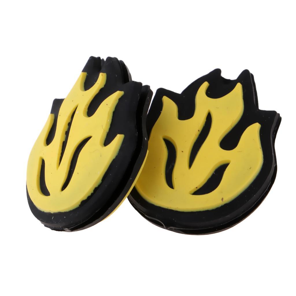 2 Piece Silicone Flame Tennis Racket Shock Absorber Shockproof Damper Red