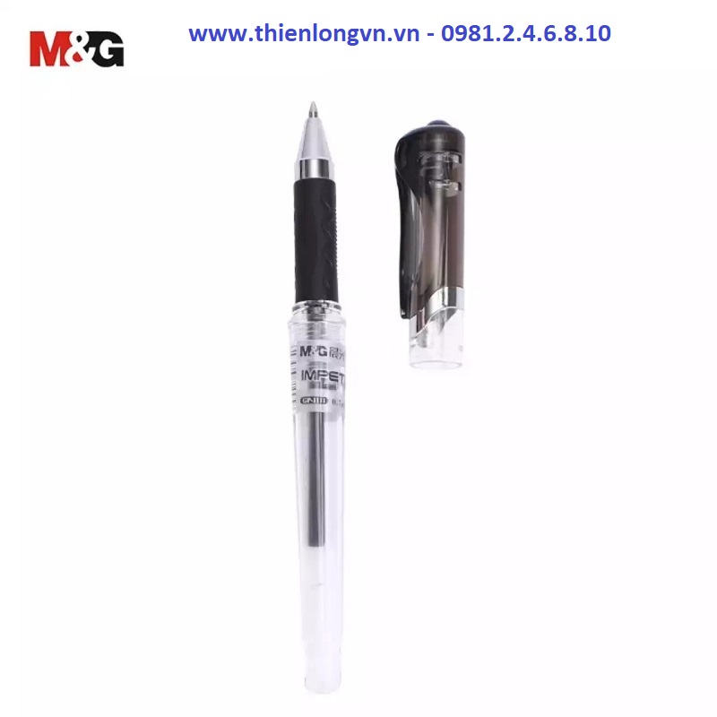 Hộp 12 cây Bút nước - bút gel 0.7mm M&G - GP1111 màu đen