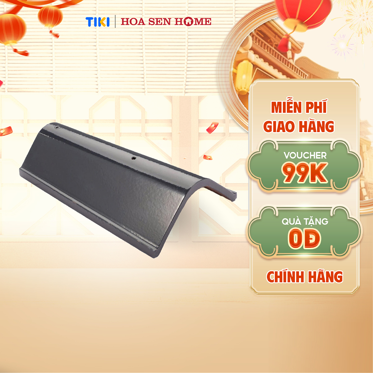 Ngói rìa tráng men cao cấp Lustime 145-190x320x80mm, men bóng cao cấp, bền đẹp, chống thấm, chống rêu mốc - hàng chính hãng