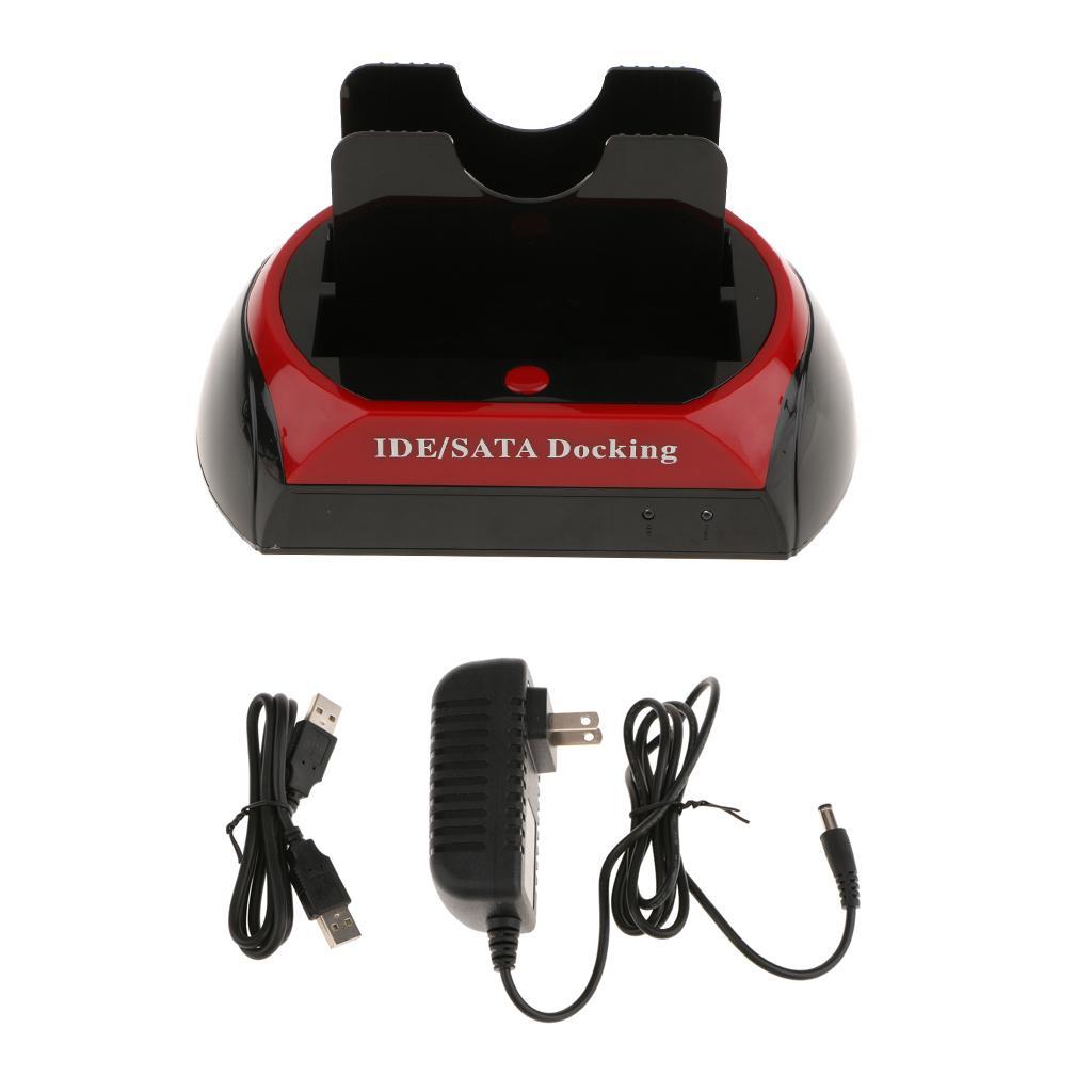 2.5" 3.5"IDE SATA Dual HDD Drive Base Clone Holder Dock Docking Station