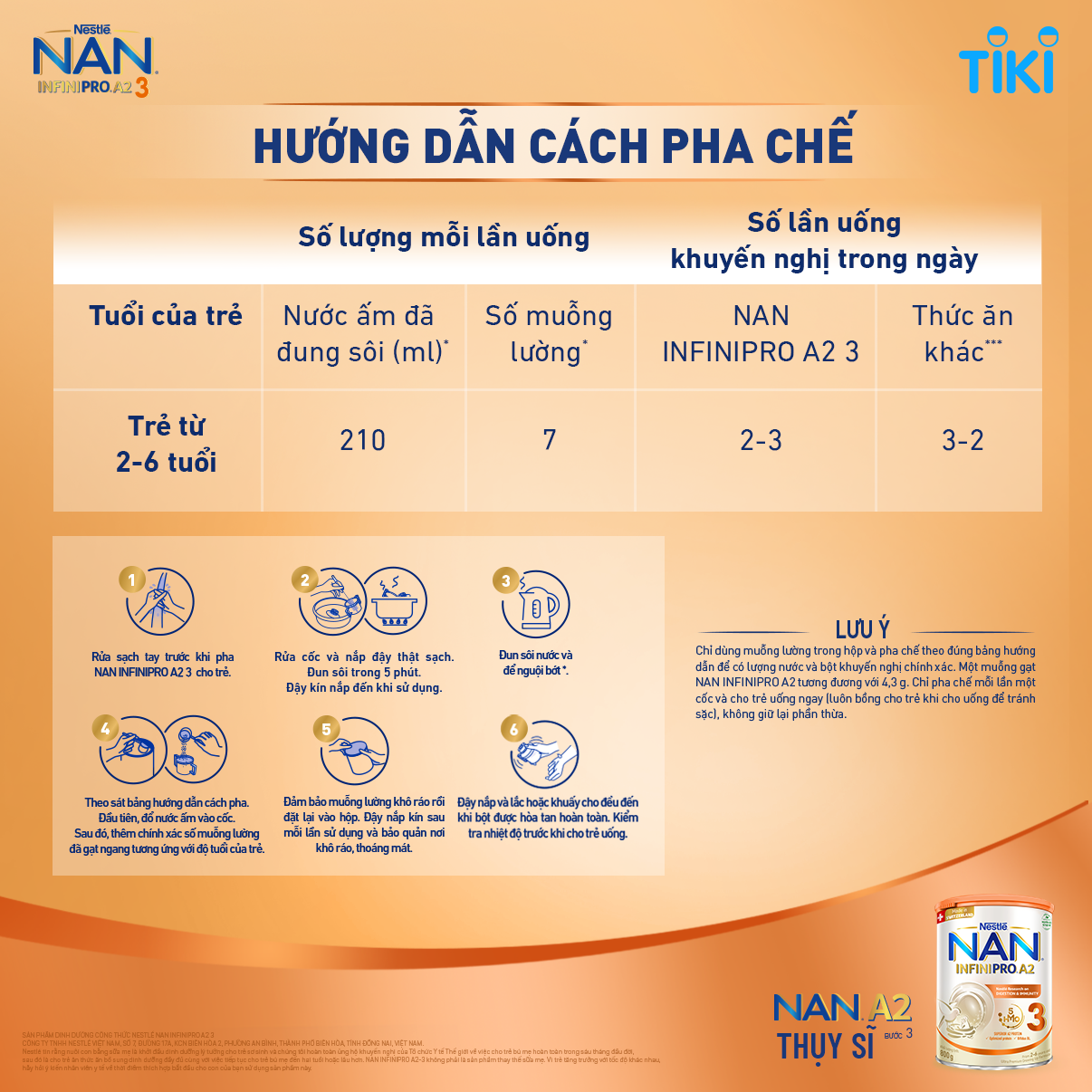 Combo 2 Sản phẩm dinh dưỡng công thức Nestlé NAN INFINIPRO A2 bước 3 800g từ Thụy Sỹ giúp dung nạp tiêu hóa tốt sau 7 ngày - Tặng Nồi lẩu đa năng hai tầng