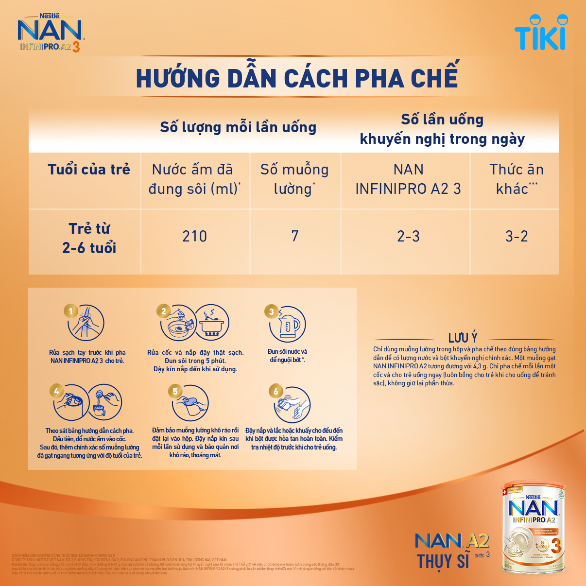Sữa bột NAN INFINIPRO A2 Thụy Sĩ 3 800g với đạm quý A2 tiêu hóa tốt sau 7 ngày và 5HMO tăng cường đề kháng