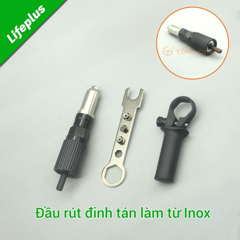 Đầu rút đinh tán inox gắn máy khoan tay cầm linh hoạt