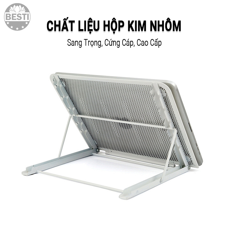 Giá Đỡ cho Laptop, Máy Tính Bảng, Macbook, Máy Tính Bảng Hợp Kim Nhôm Cao Cấp, Giúp Tản Nhiệt Besti  BTY02 - Hàng Chính Hãng