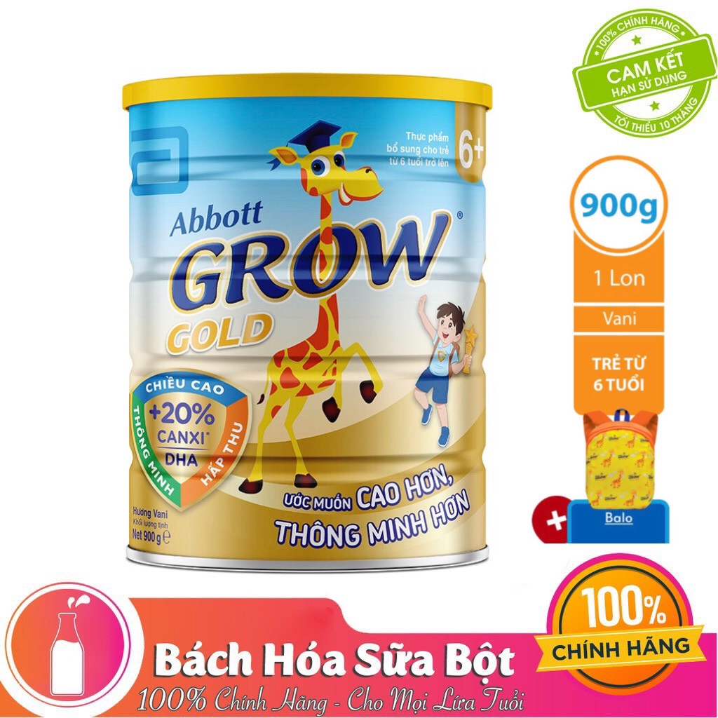 Sữa Bột Abbott Grow Gold 6+ (900g) - Tặng Balo Hươu