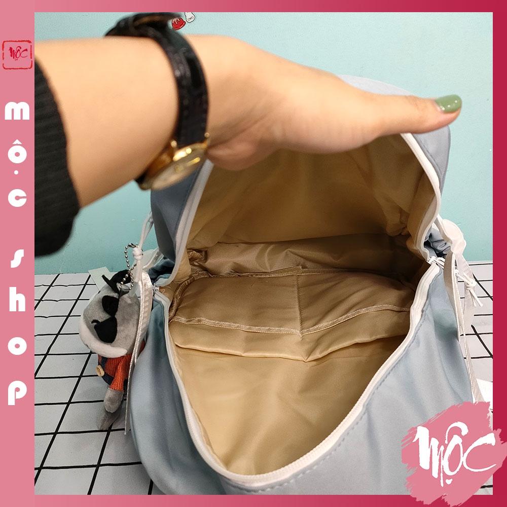 Balo ULZZANG, balo thời trang- BL223, nhiều ngăn, vải chống thấm nước- Tặng kèm Sticker, bóng, gấu