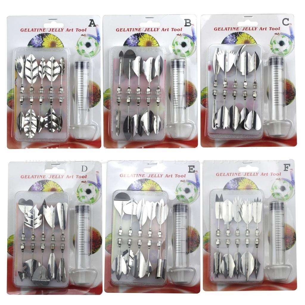 Bộ 10 kim làm thách rau câu 3D tặng kèm ống bơm