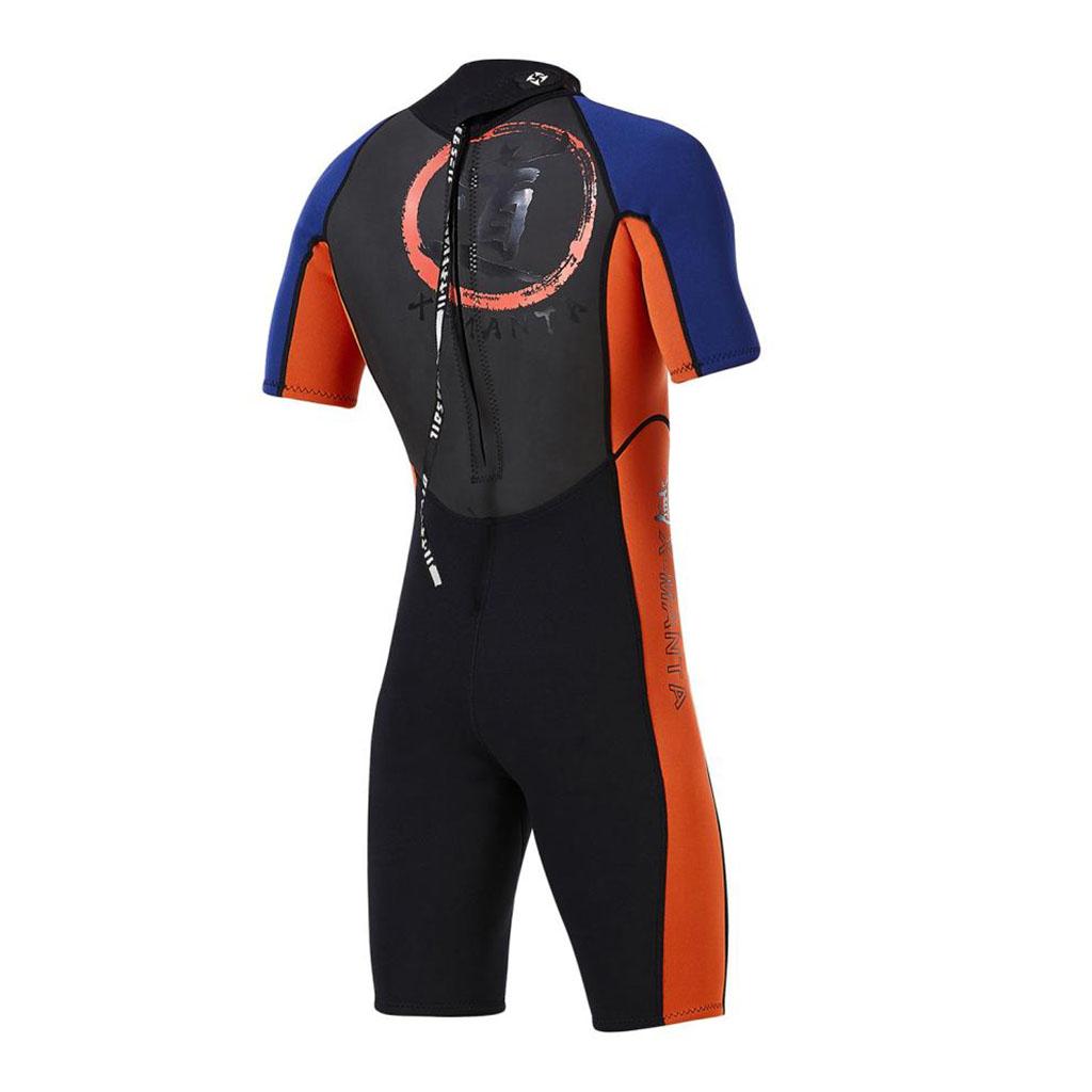 Men 1.5mm Diving Wetsuit One-Piece Short Sleeve Wet Suit Jumpsuit Shorts