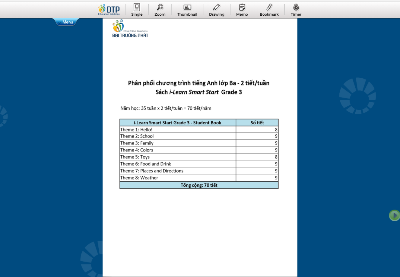 I-Learn Smart Start Grade 3 Kế hoạch giảng dạy