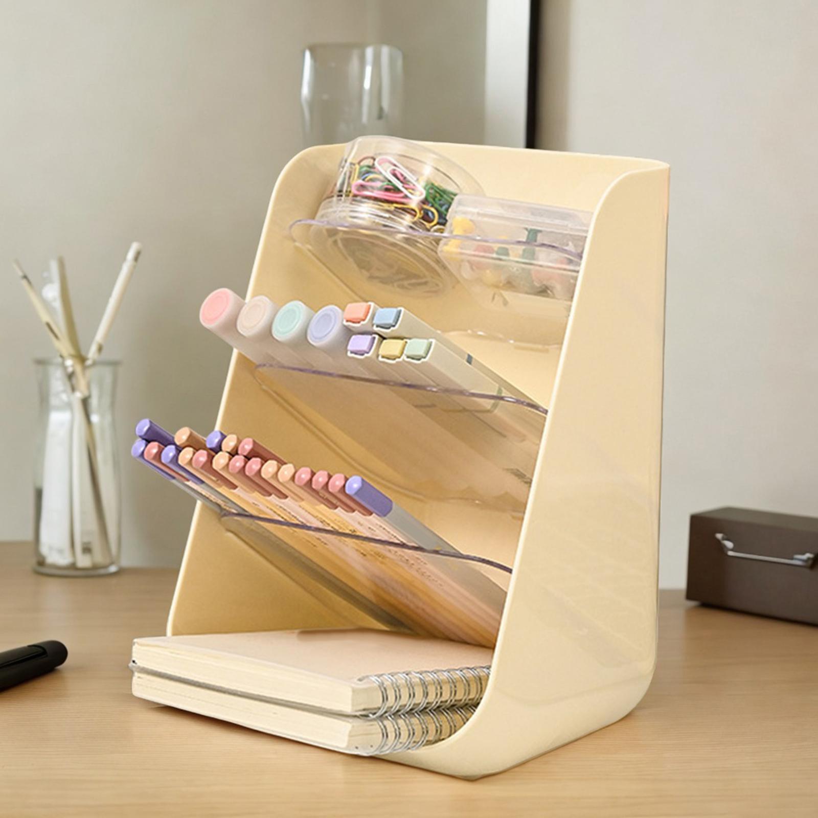 Desktop Organizers Bookshelf Pencil Pen Holder Multipurpose 4 Tier for Dorms