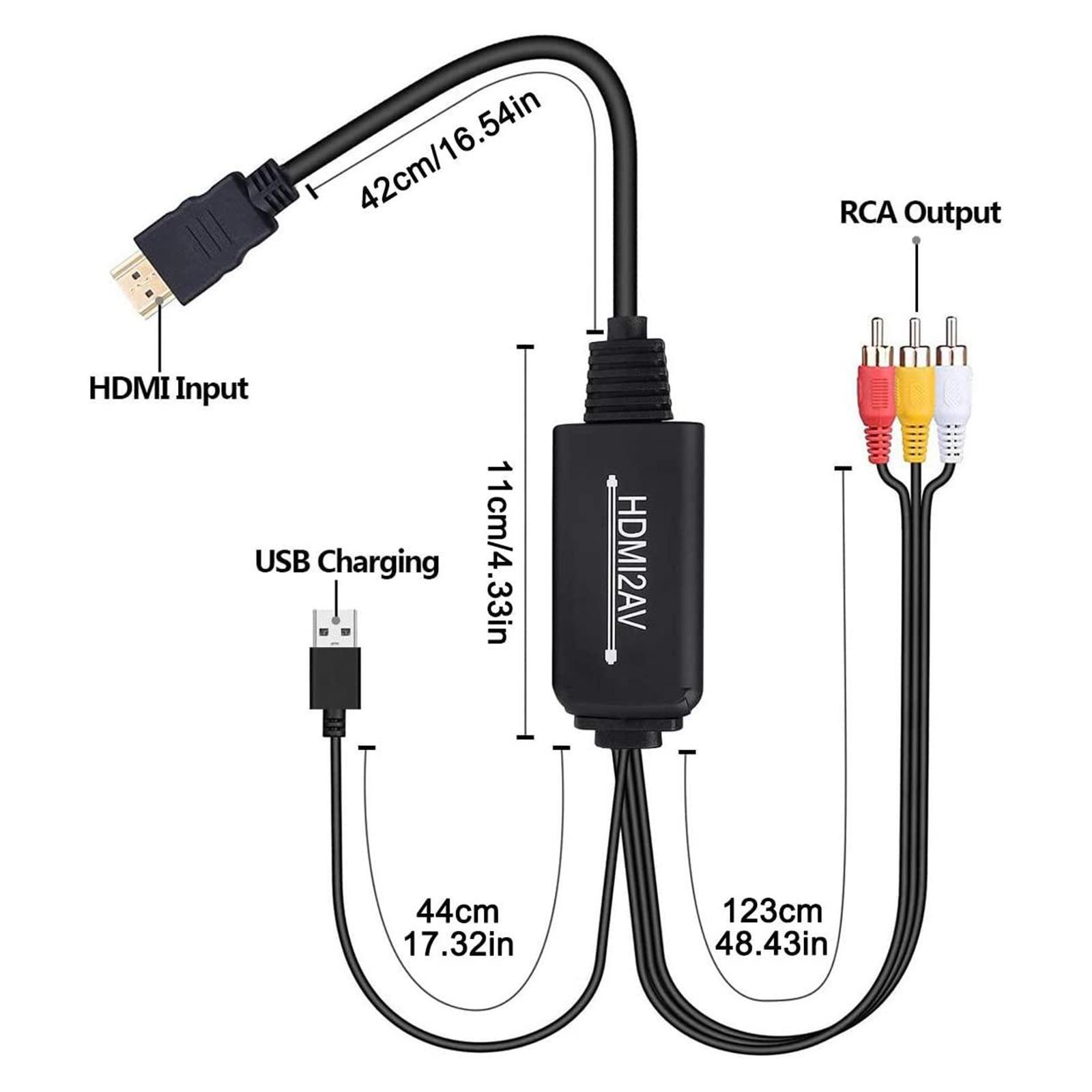 1080P   to 3 RCA Video Audio Converter Cable Adapter for  HDTV