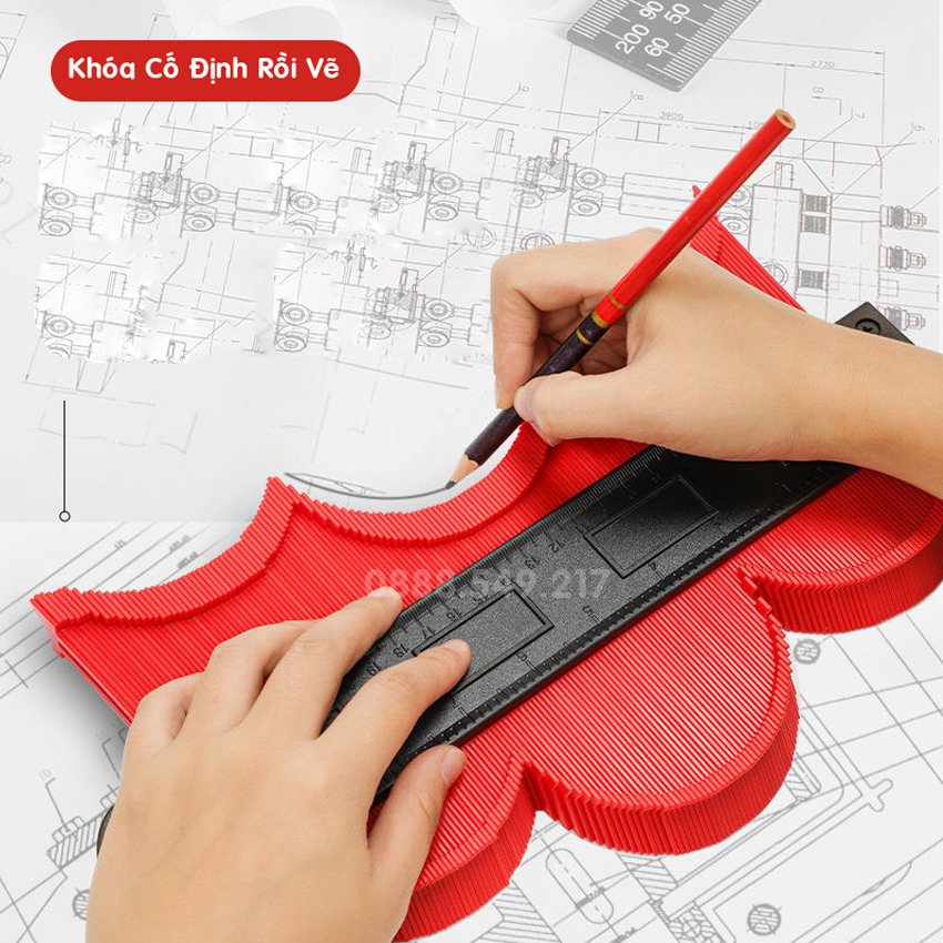 Thước sao chép hình dạng đa năng Loại 12cm 25cm - dụng cụ sao chép đường viền mọi hình dạng bất kỳ