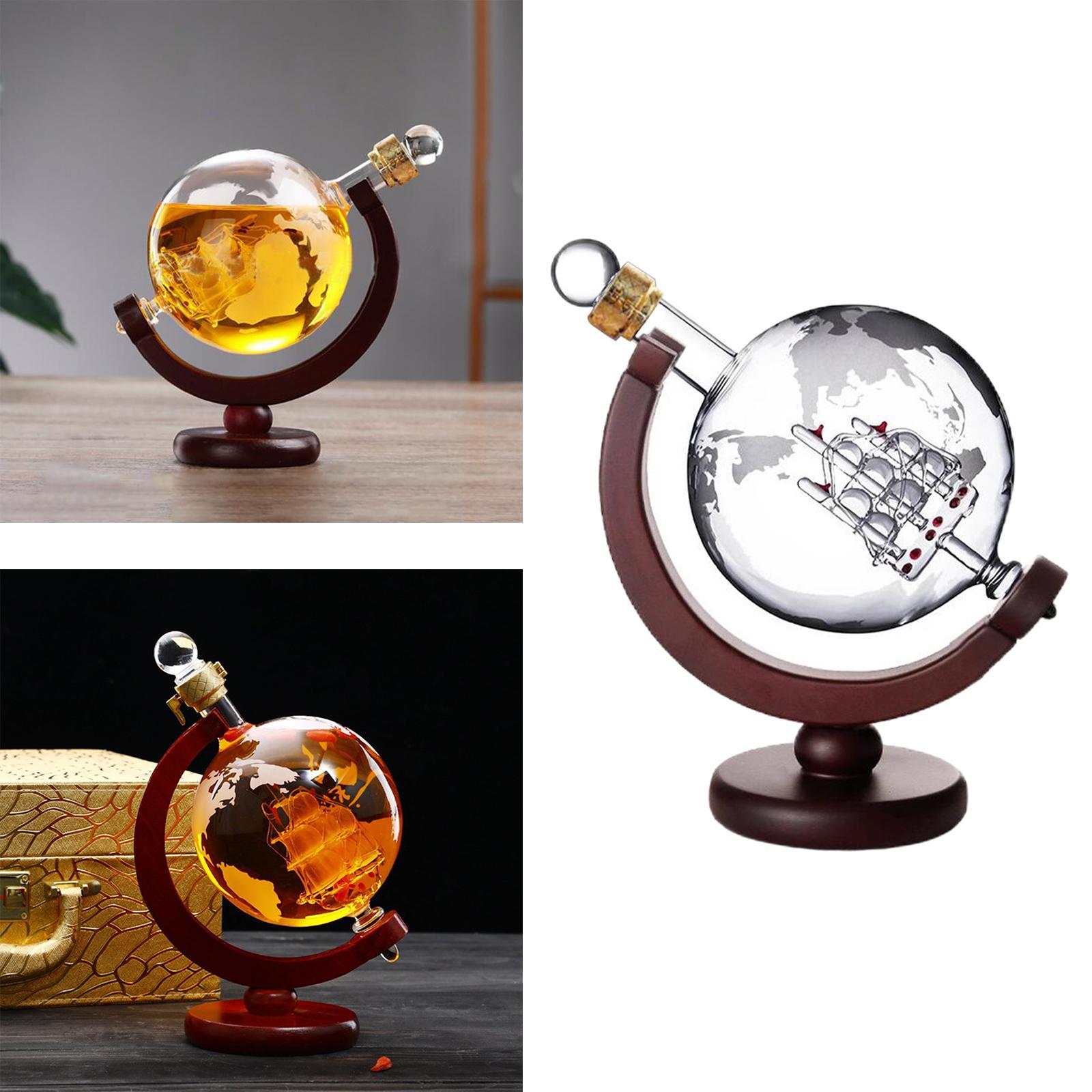 Handmade Globe Whiskeys Decanter for Household Holiday Gifts Bar Bartenderg