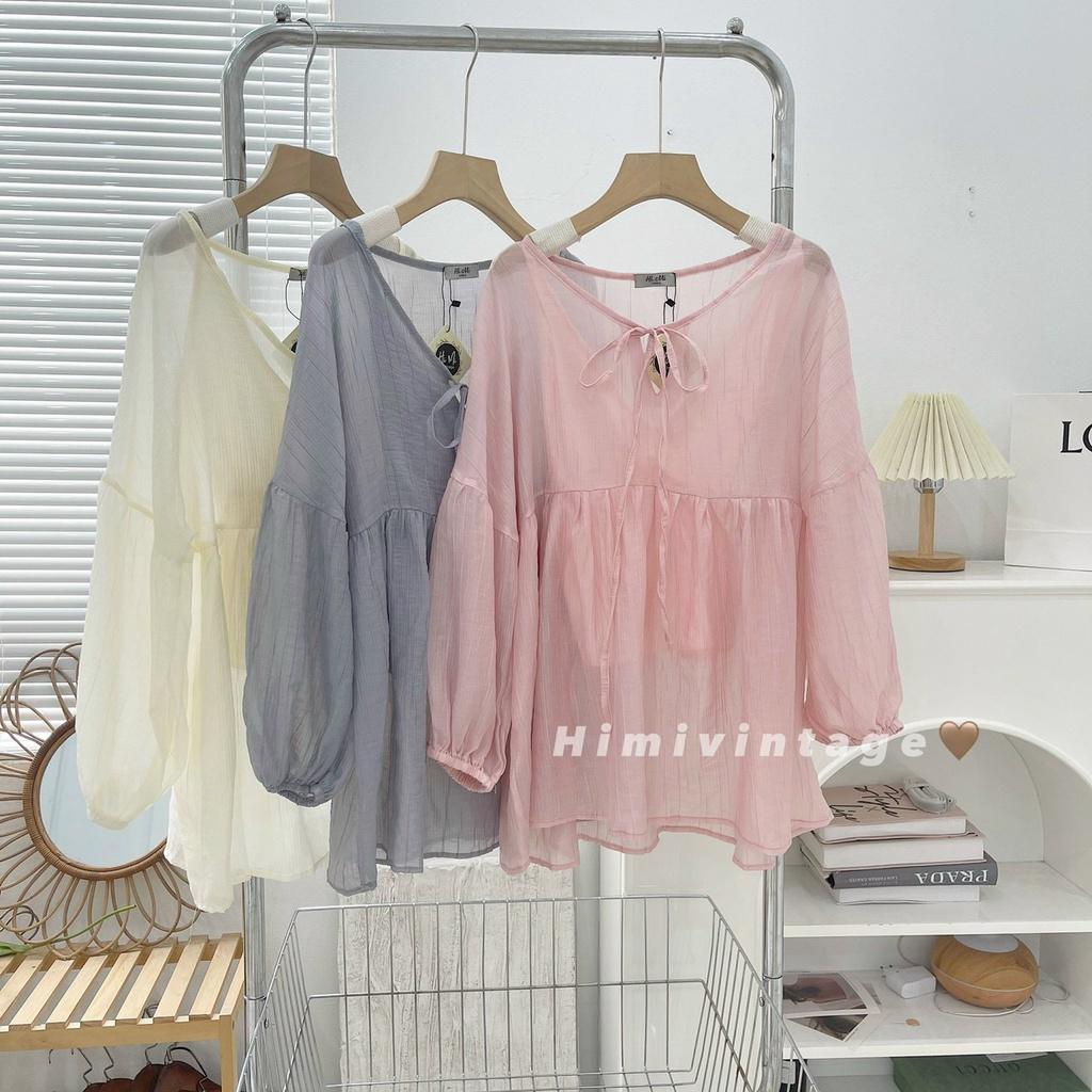 Áo voan tơ babydoll kèm áo 2 dây