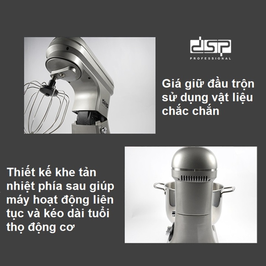 Máy trộn bột, nhào bột, đánh trứng dung tích 10 lít cao cấp nhãn hiệu DSP KM3059 có 8 mức độ vận hành - HÀNG NHẬP KHẨU