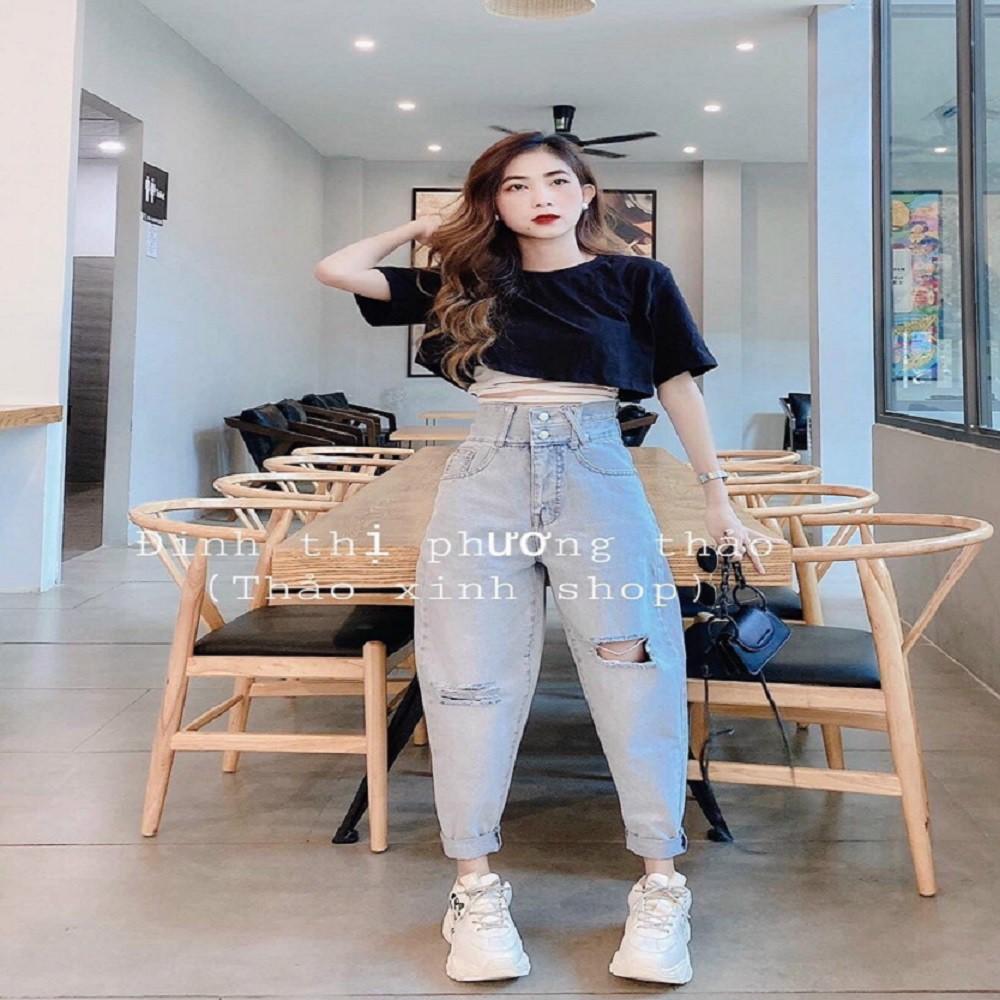 quần jean baggy nữ rách cao cấp , chất liệu denim ,form chuẩn shop (ảnh thật shop chụp 100%) HTBVIP26