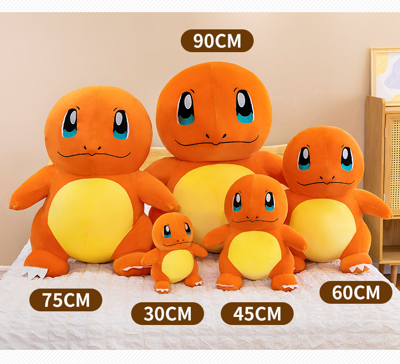 Gấu Bông Pokemon Khủng Long Lửa Charmander (23cm---&gt;90cm) Hàng Xịn Cao Cấp Loại 1, (Tặng Kèm 1 Ví Da 12 Ngăn Đựng Thẻ Atm, Cccd)