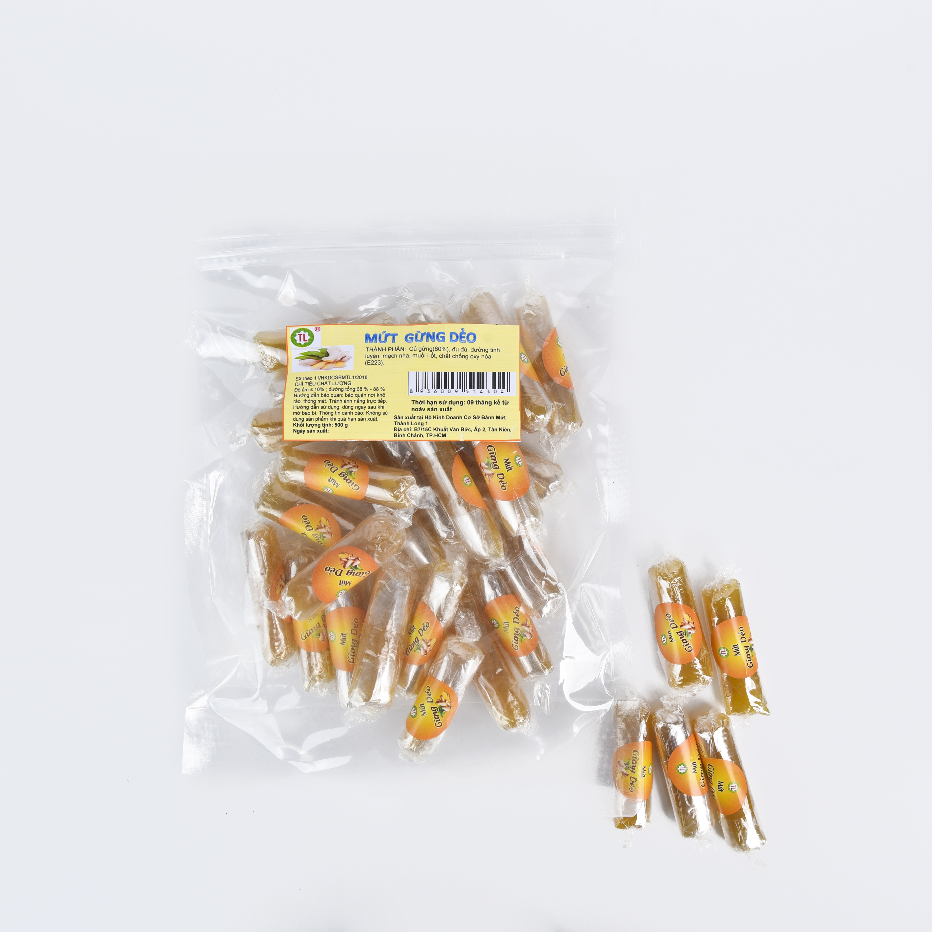 MỨT GỪNG DẺO DẠNG VIÊN THÀNH LONG 500G - VIỆT NAM