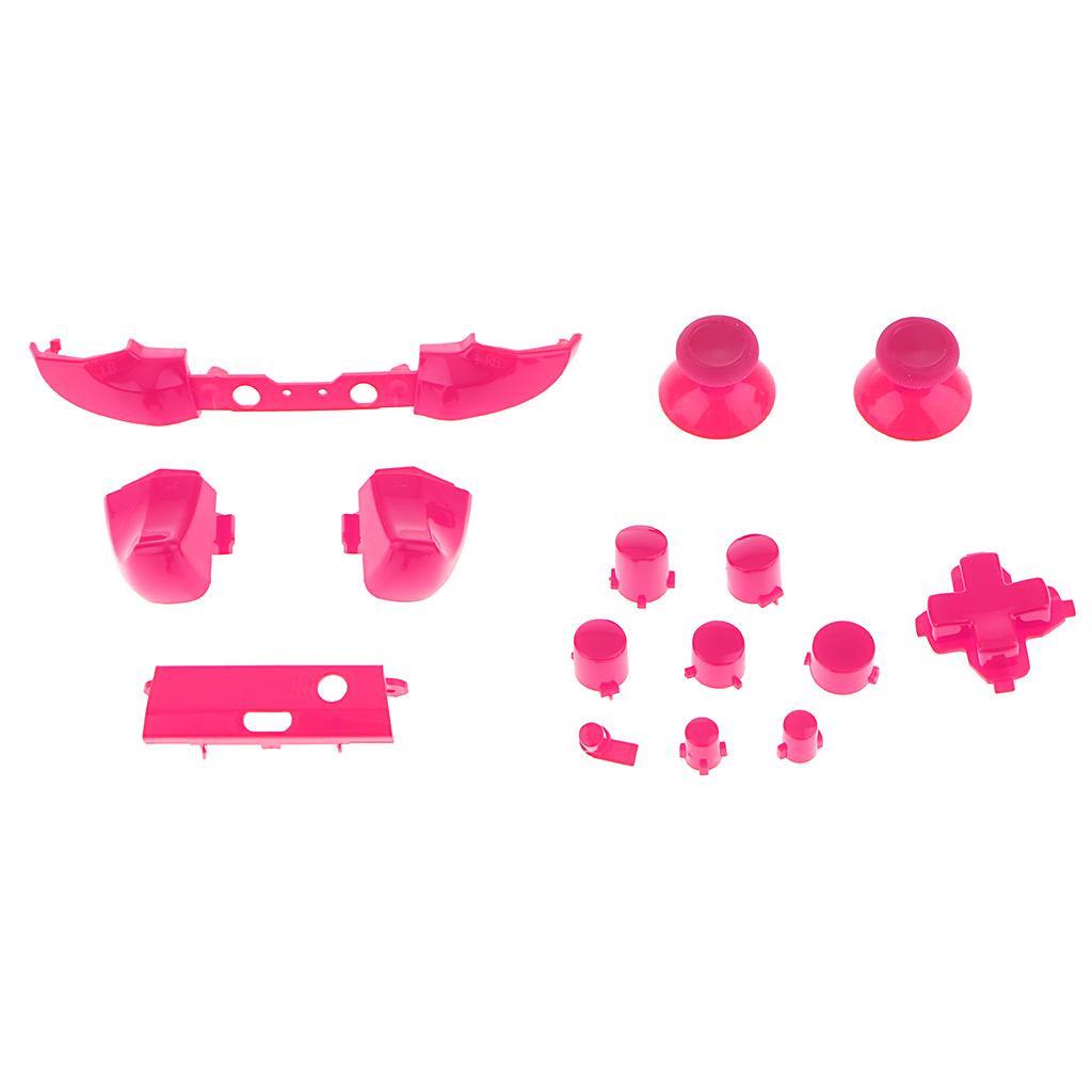 2 Set Controller Parts Compatible with Xbox One Slim Controller Buttons Kit - Green & Pink