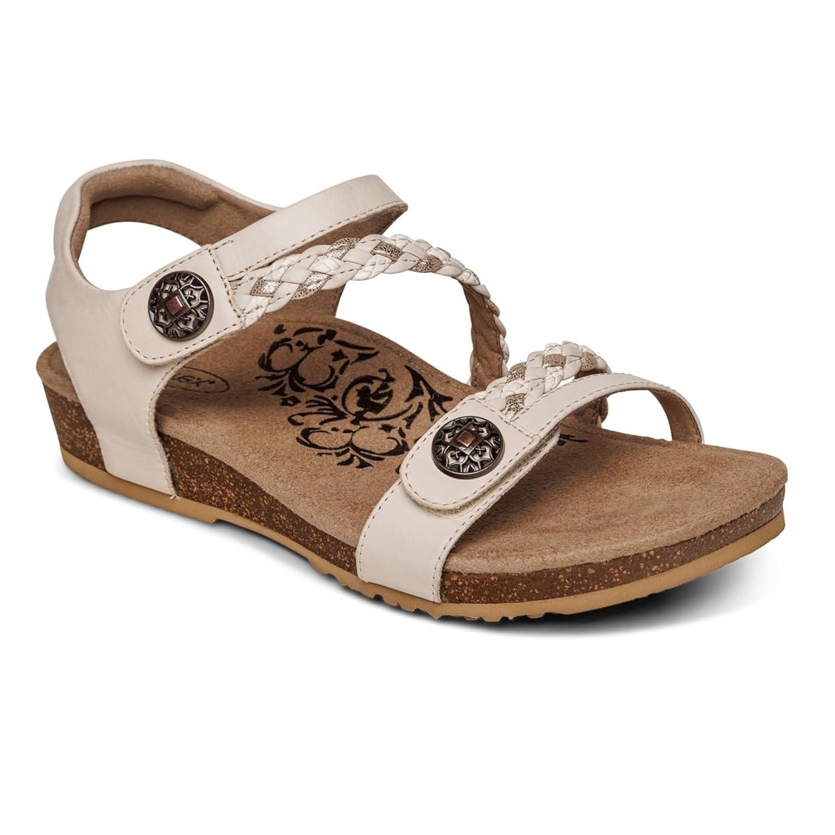 Giày sandal da sức khoẻ nữ Aetrex Jillian Ivory